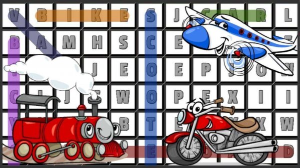 Word Search Transport Online Puzzle Game