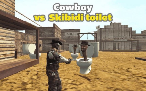 Cowboy vs Skibidi Toilets: Wild West Precision Fighter Online Game